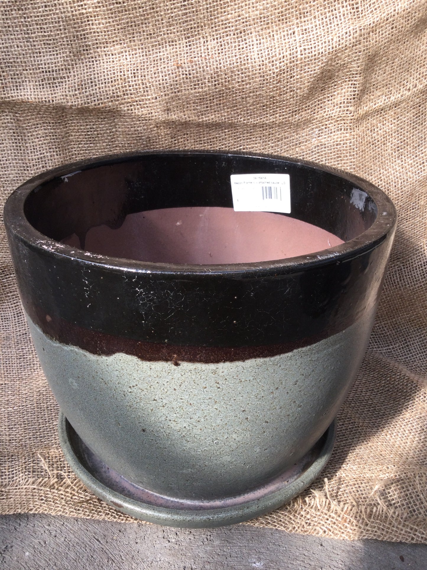 12" mezzo plntr W/saucer grey