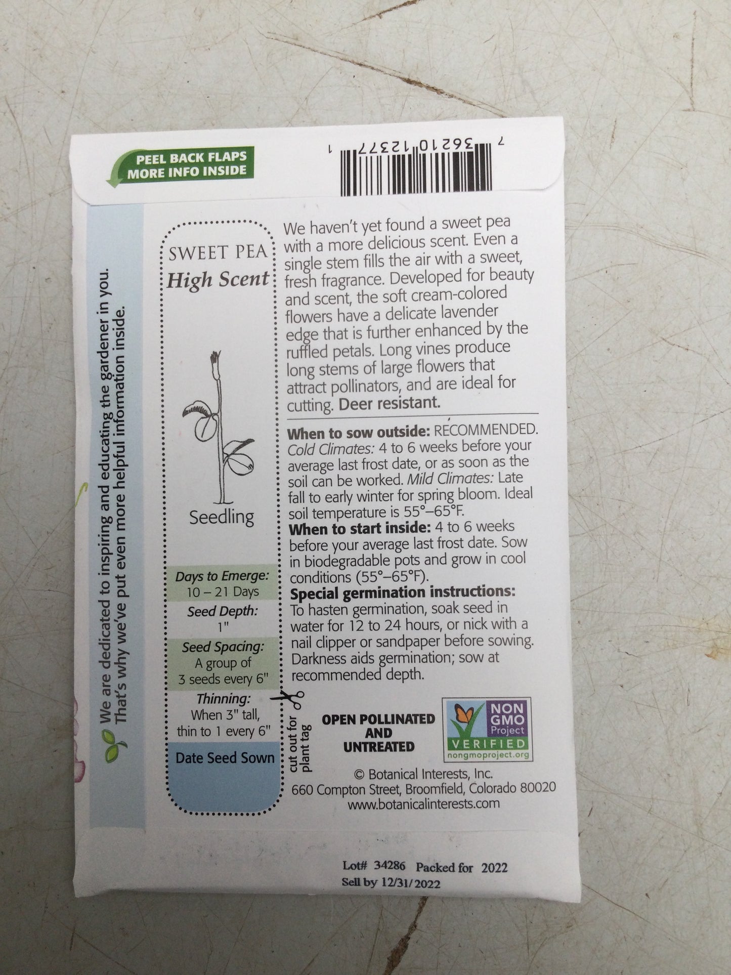 Sweet Pea high scent