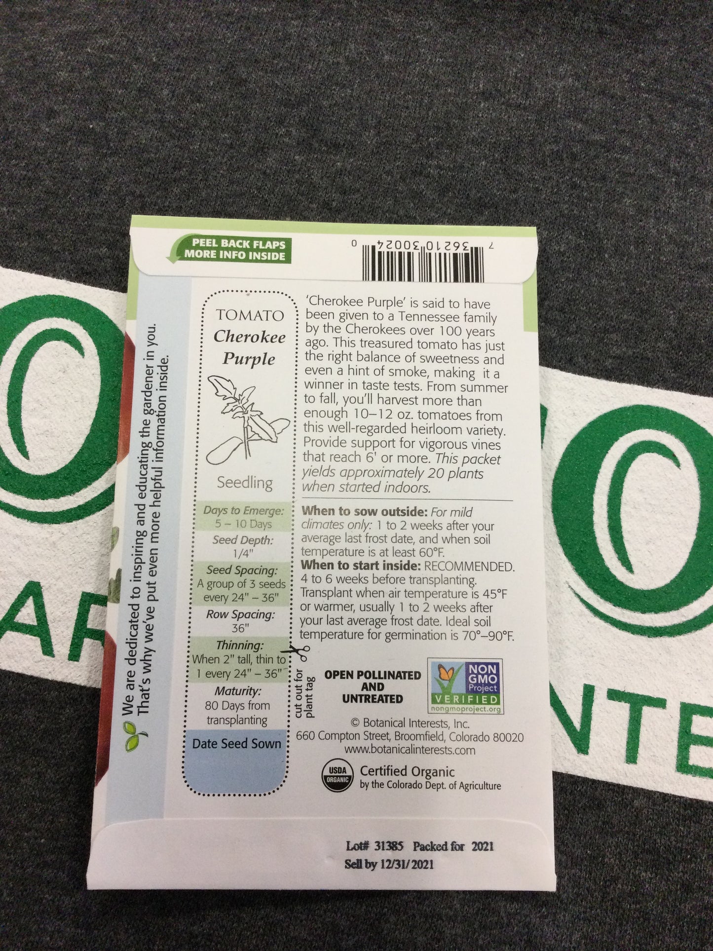 ORG Tomato Cherokee Purple pole