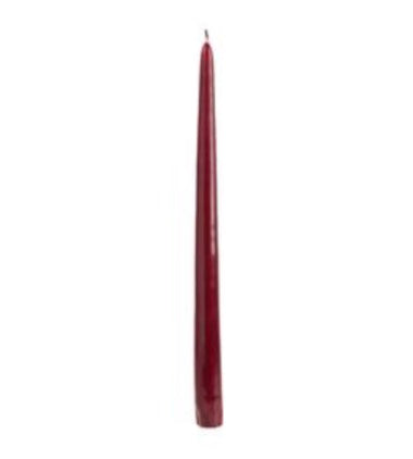 12' Burgundy taper candle