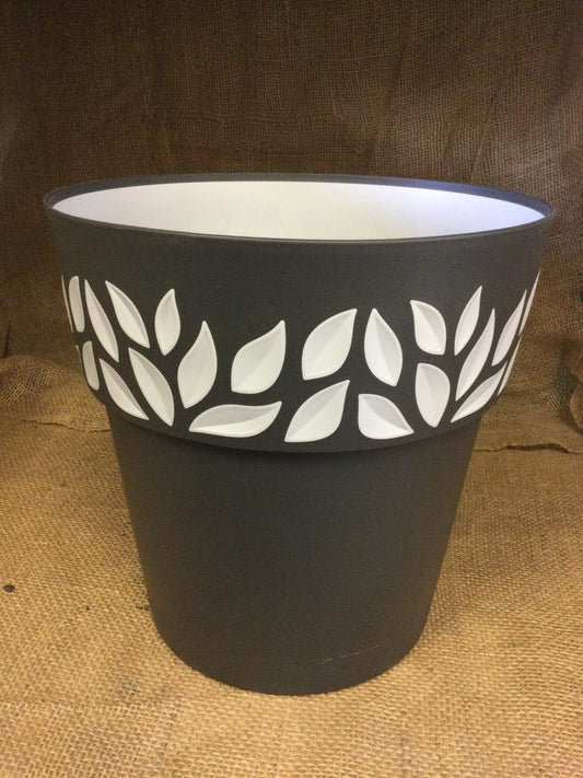 11.8' leaf pot graphite