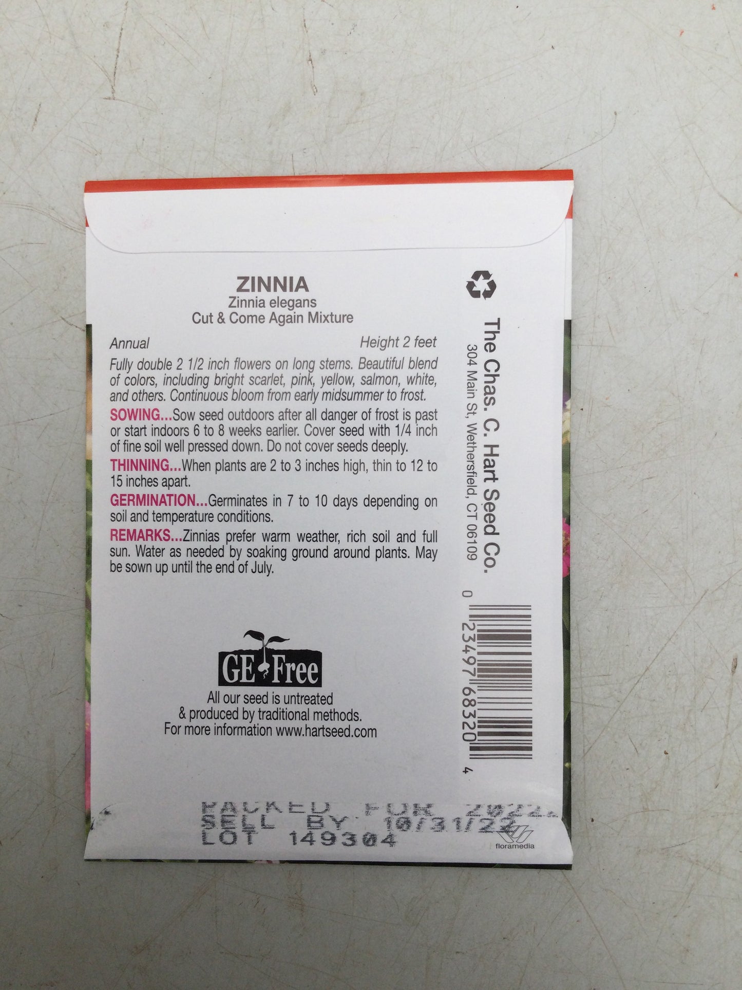 Zinnia cut & come again