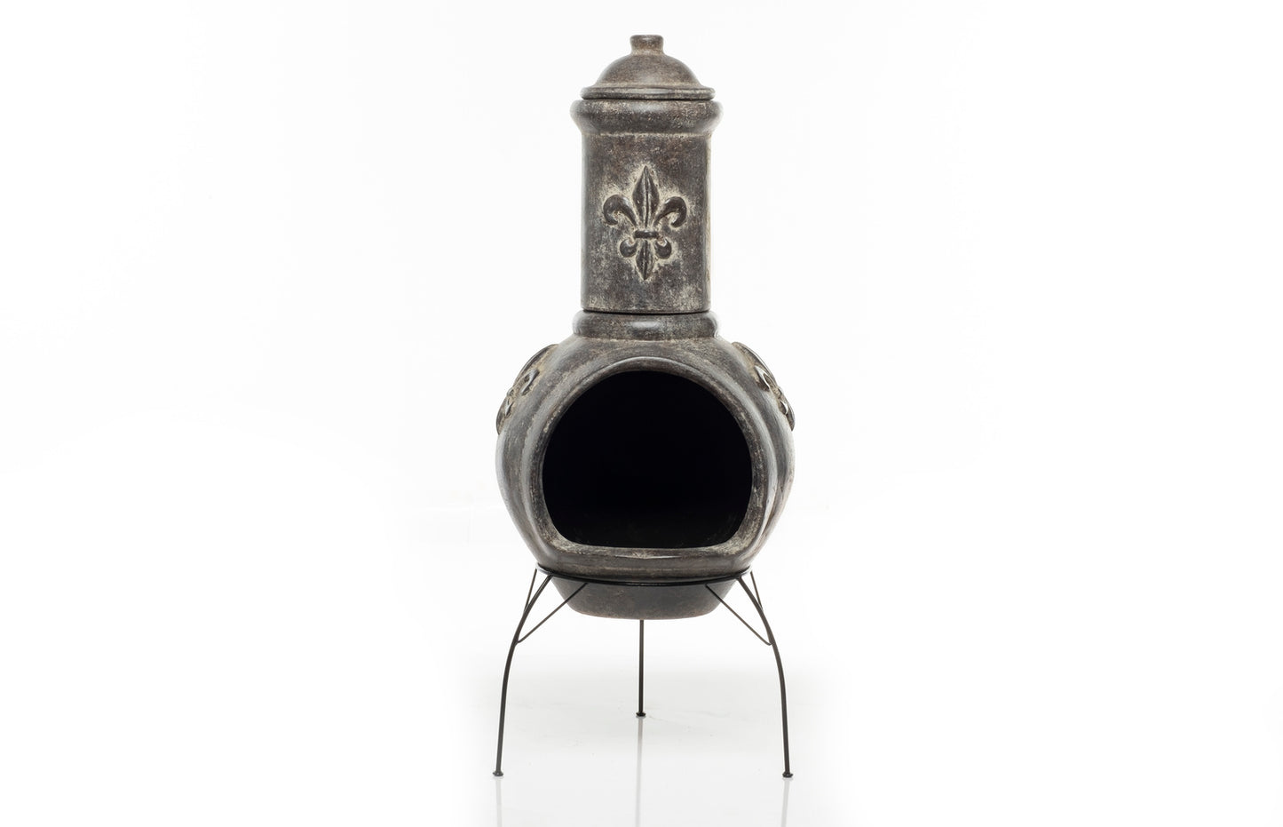 chiminea Fleur de lys w/lid & stand