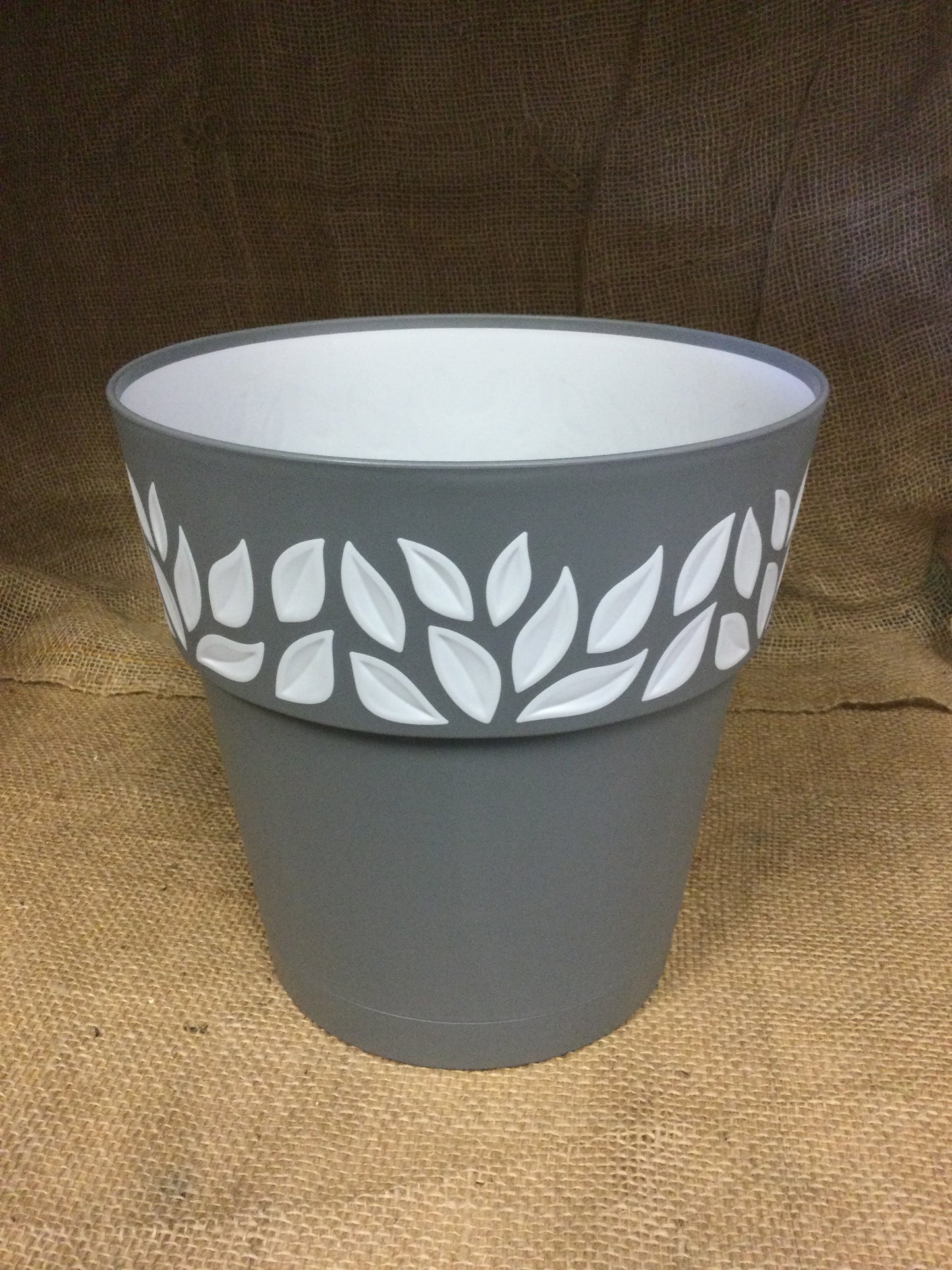 9.9' leaf pot GRY/WH