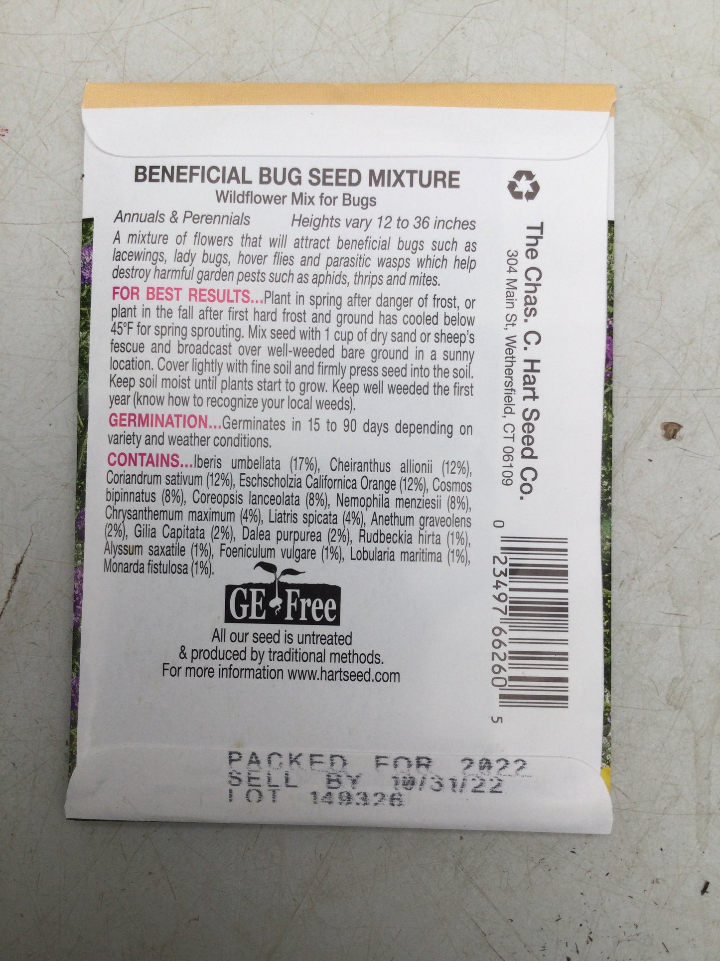 Beneficial Bug seed mix