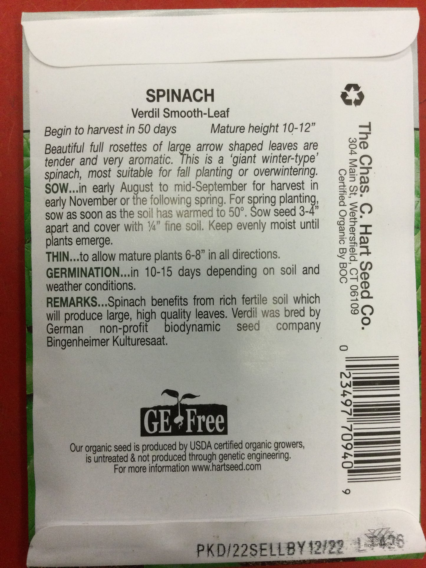 Org Spinach Verdill
