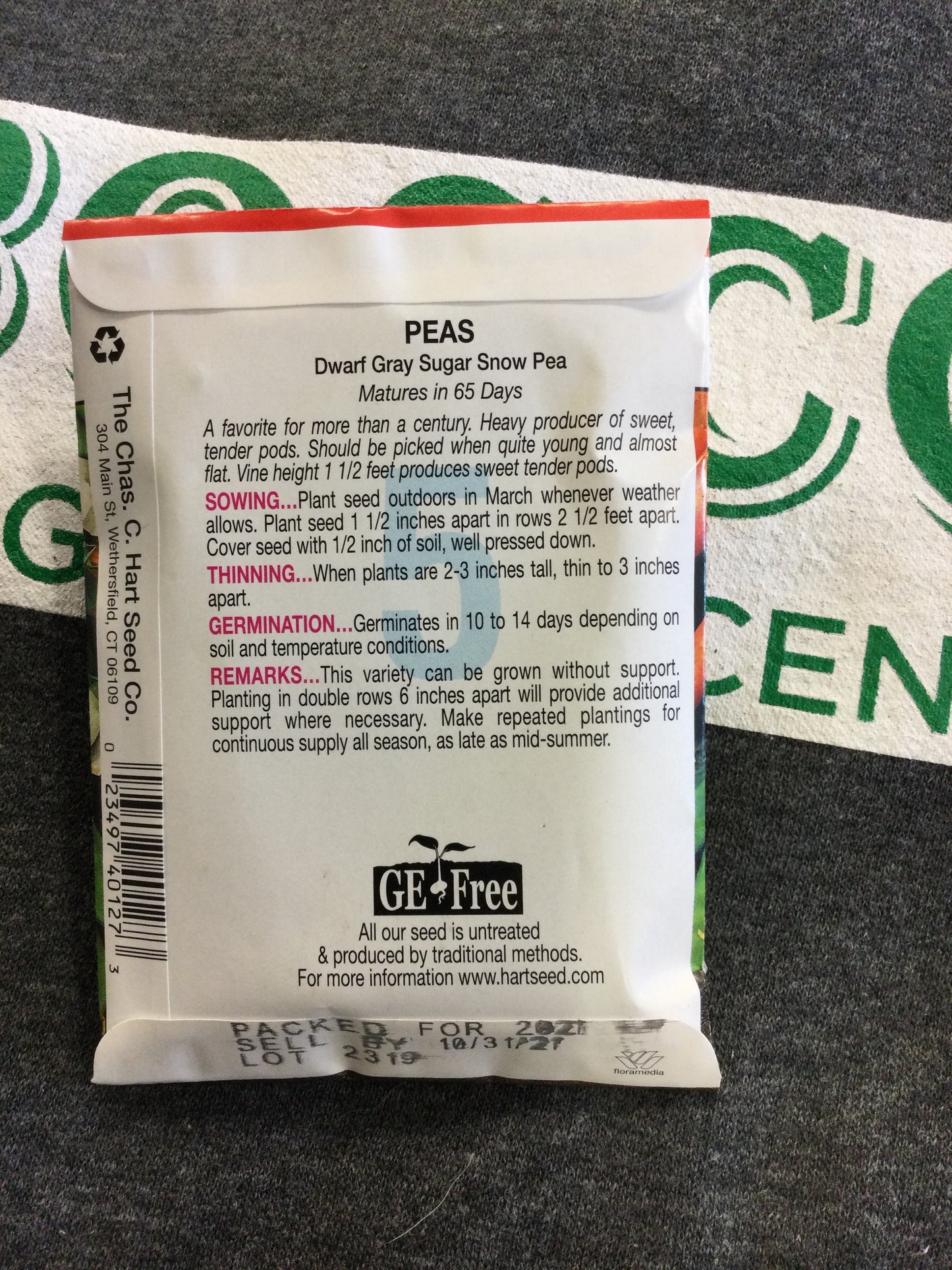 Snow Pea Dwarf Gray Sugar
