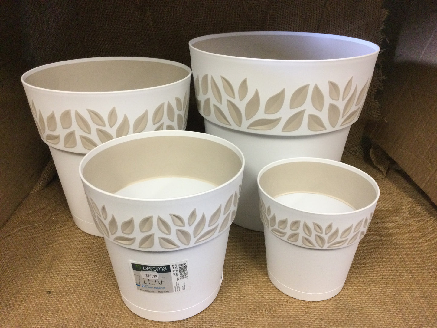 9.9' leaf pot WH