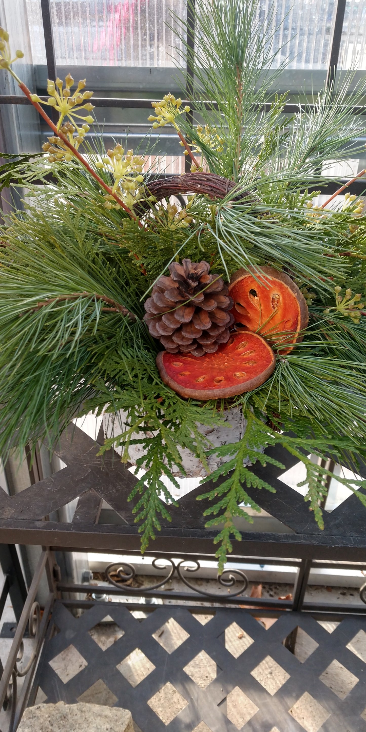 small birch arrangement