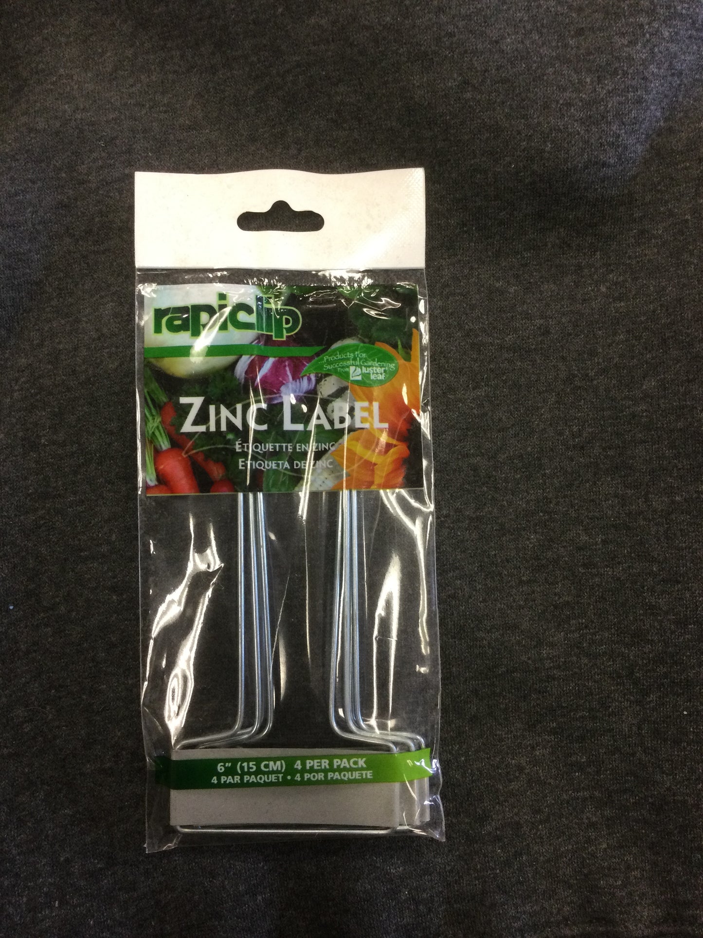 Zinc Label 6in 4pk