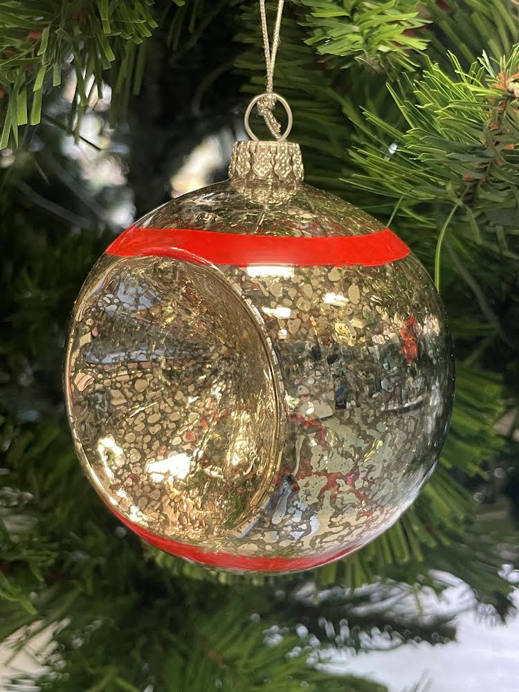 Reflector red strip ornament