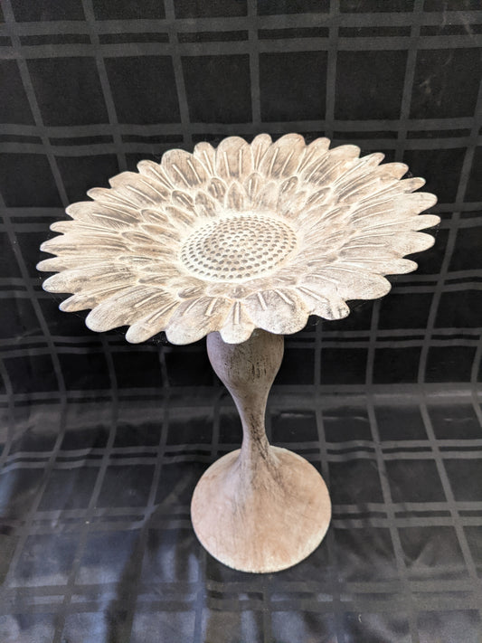 Metal birdbath sunflower 15.5"