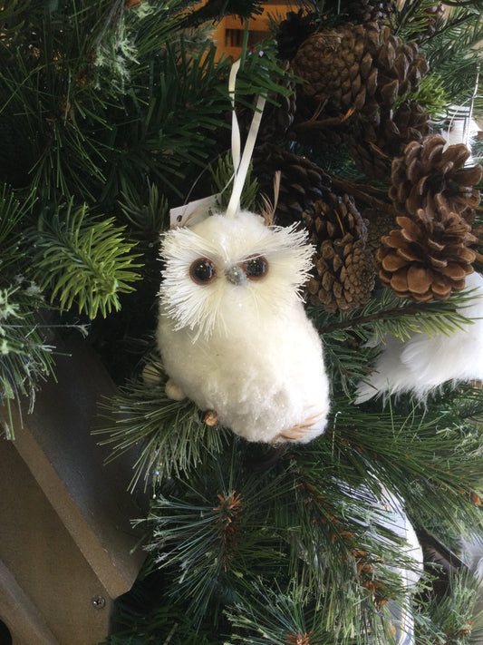 white owl ornament 4"