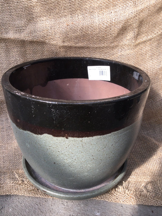 12' mezzo plntr W/saucer grey