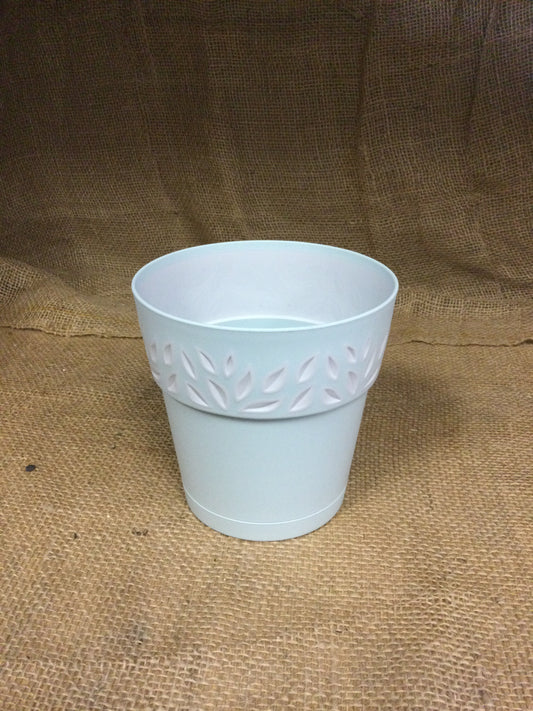 5.9' leaf pot BL/WH