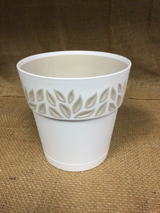 5.9" Leaf pot Wh