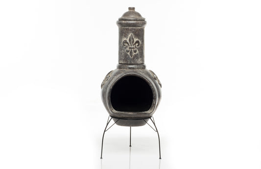 chiminea Fleur de lys w/lid & stand