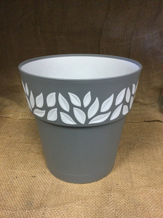 9.9' leaf pot GRY/WH