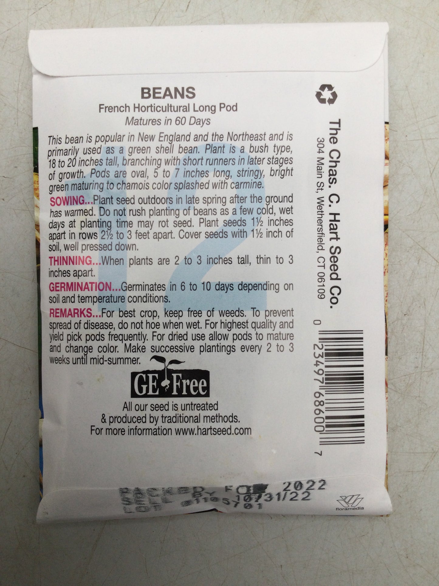 Bean French Horticultural