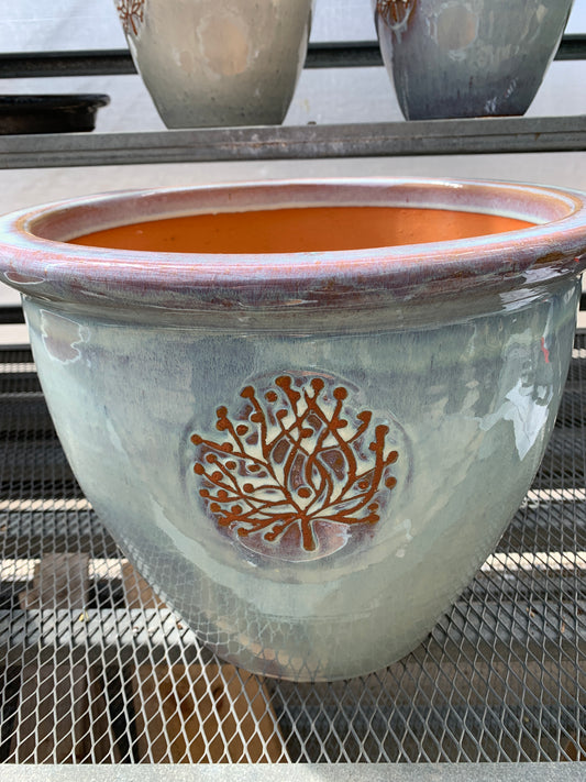 12" WH tree of life pot