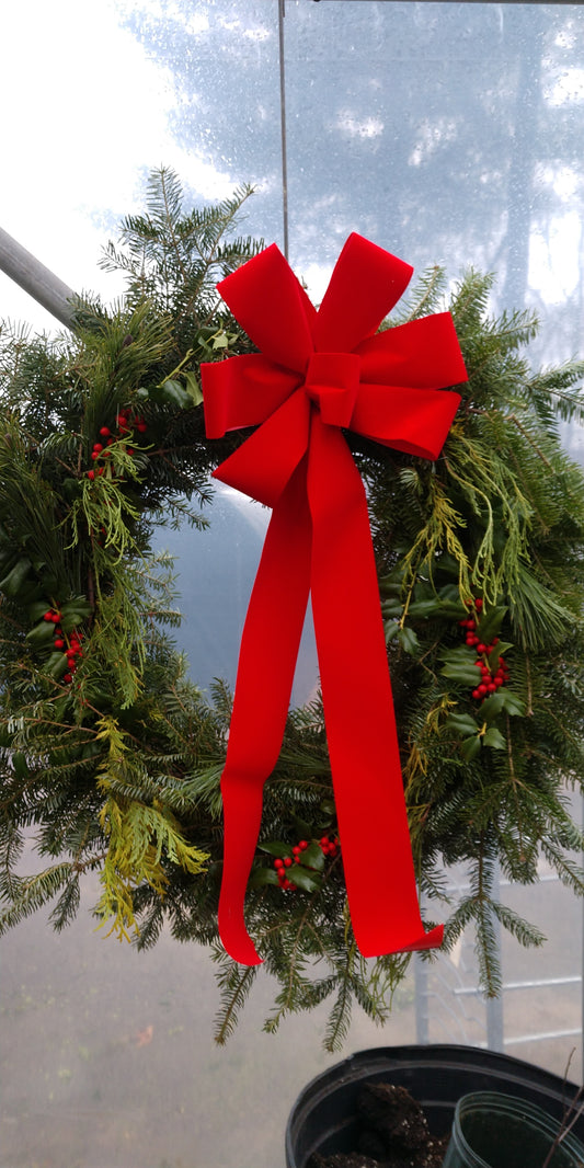 16' mixed greens & Holly wreath