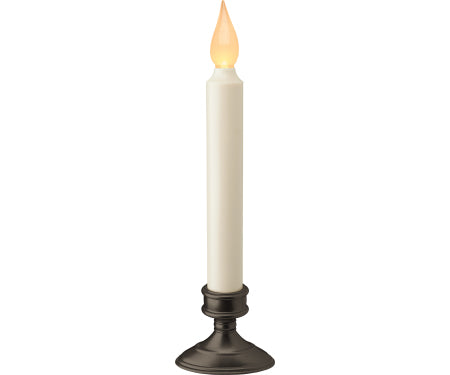 9" candle b\op LED pewter